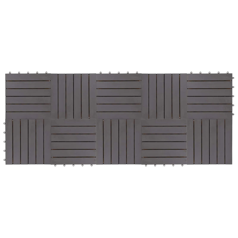 Decking Tile 10 pcs Grey 30 x 30 cm Acacia Hardwood