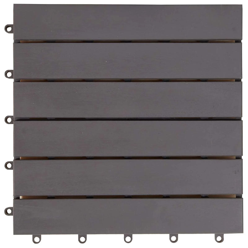 Decking Tile 10 pcs Grey 30 x 30 cm Acacia Hardwood