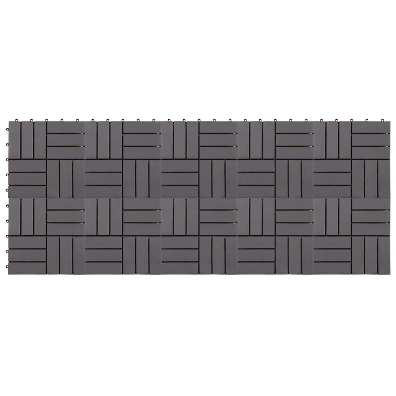 Decking Tile 10 pcs Grey 30 x 30 cm Acacia Hardwood