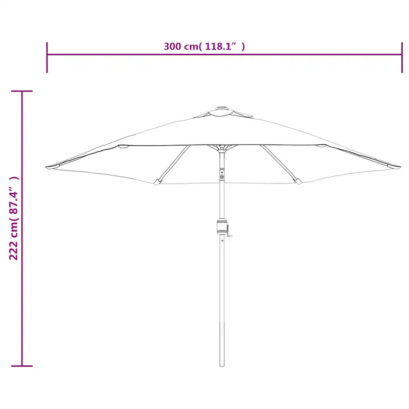 Garden Parasol with Metal Pole 300 cm Black
