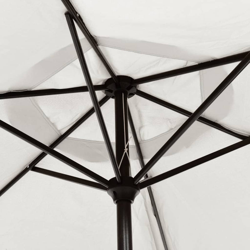 vidaXL Garden Parasol Sand White 200x224 cm Aluminium