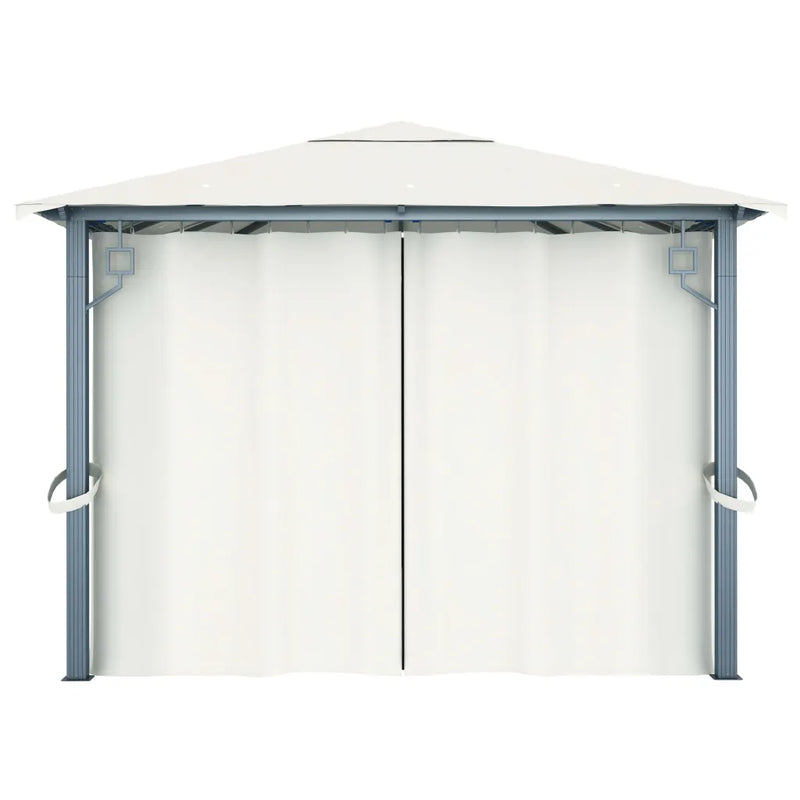 Gazebo with Curtain 400x300 cm Cream Aluminium