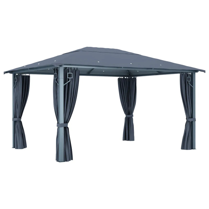 Gazebo with Curtain 400x300 cm Anthracite Aluminium