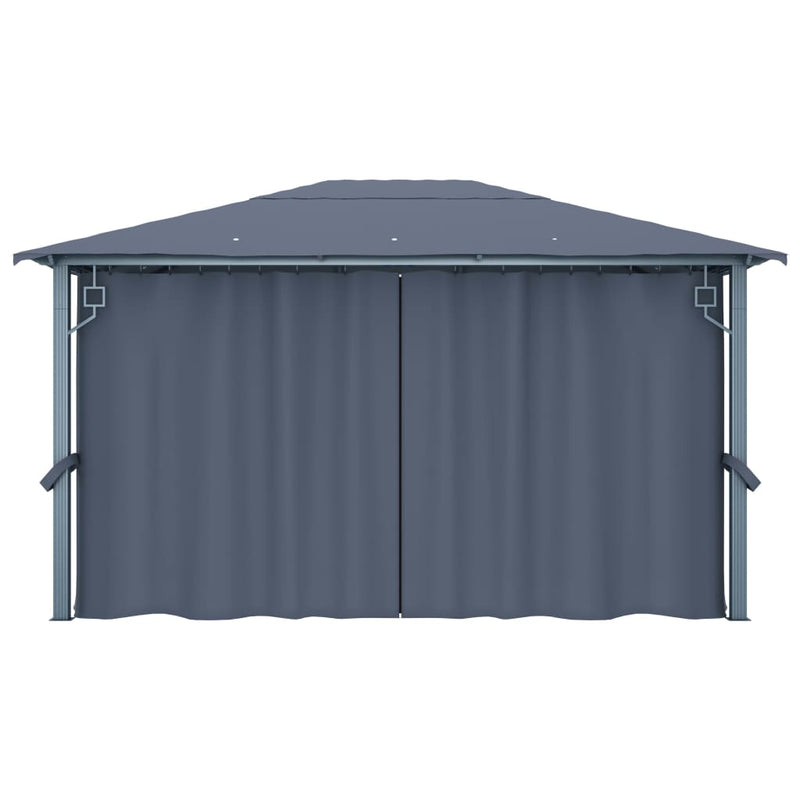 vidaXL Gazebo with Curtain 400x300 cm Anthracite Aluminium