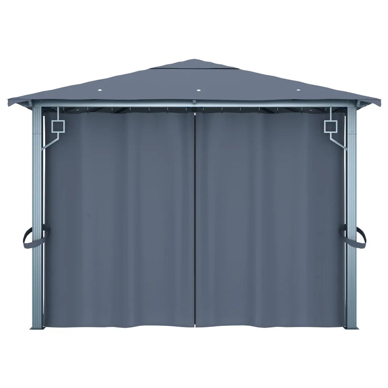 Gazebo with Curtain 400x300 cm Anthracite Aluminium
