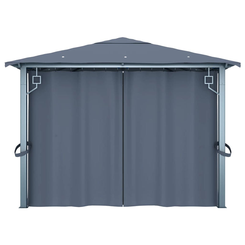 vidaXL Gazebo with Curtain 400x300 cm Anthracite Aluminium