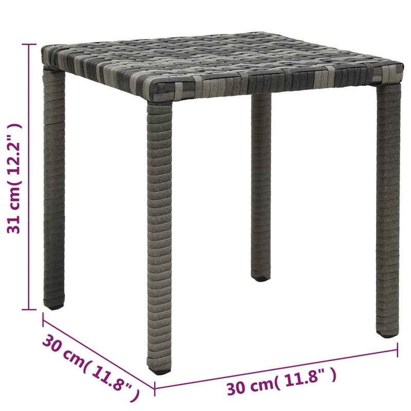 vidaXL Sun Loungers with Table Poly Rattan Anthracite