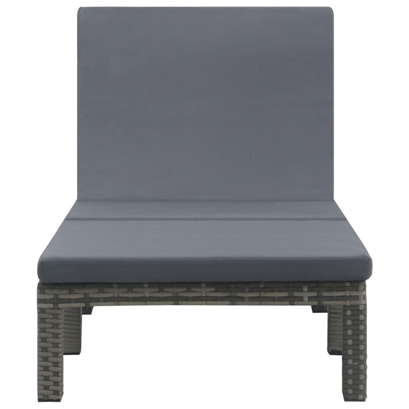vidaXL Sun Lounger with Cushion Poly Rattan Anthracite