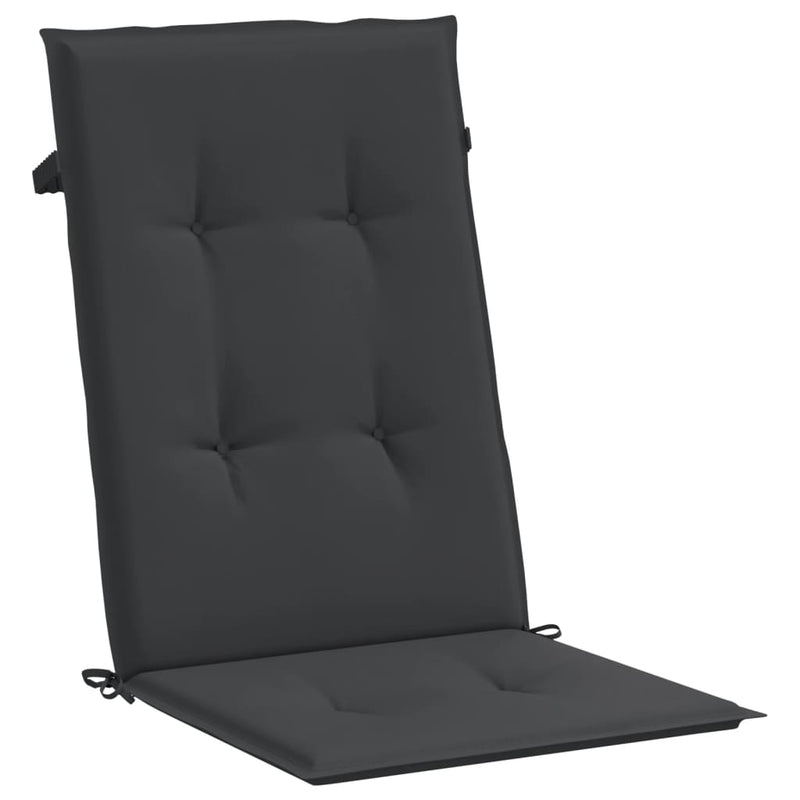 vidaXL Garden Highback Chair Cushions 4 pcs Black 120x50x3 cm Fabric