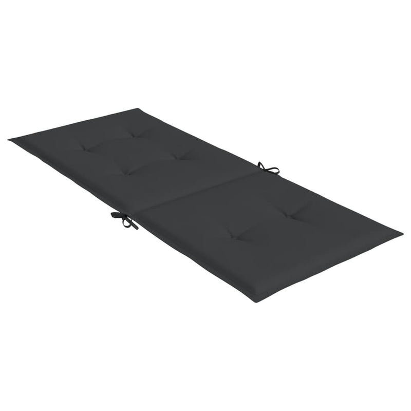 vidaXL Garden Highback Chair Cushions 4 pcs Black 120x50x3 cm Fabric