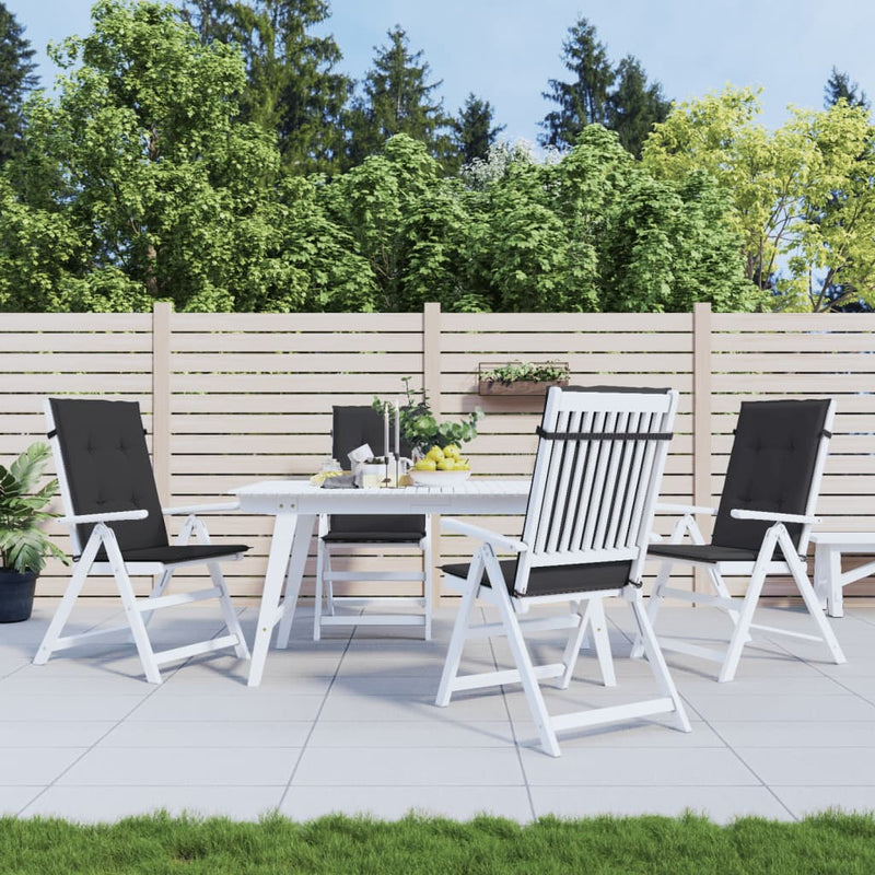 vidaXL Garden Highback Chair Cushions 4 pcs Black 120x50x3 cm Fabric