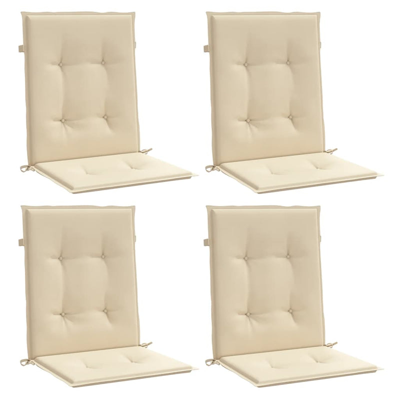 vidaXL Garden Lowback Chair Cushions 4 pcs Beige 100x50x3 cm Oxford Fabric