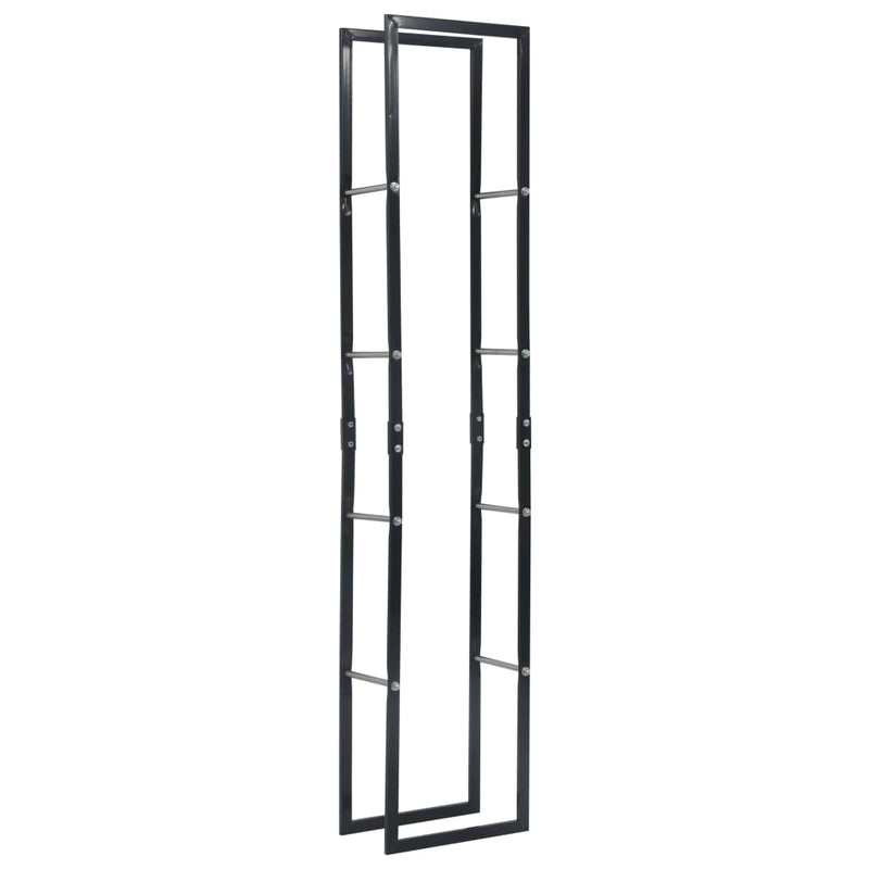 vidaXL Firewood Rack Black 40x25x200 cm Steel