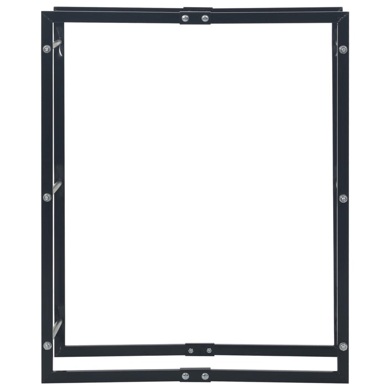 vidaXL Firewood Rack Black 80x25x100 cm Steel
