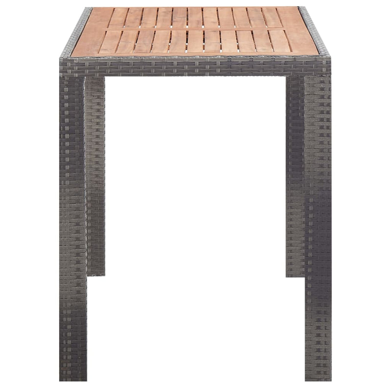 vidaXL 5 Piece Outdoor Dining Set Poly Rattan and Acacia Wood Anthracite