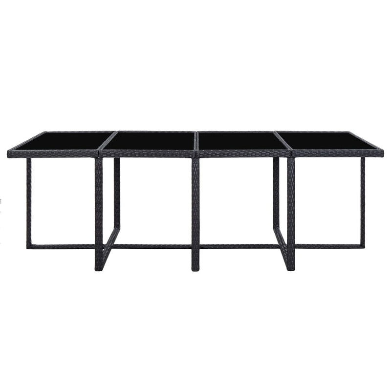 vidaXL 13 Piece Outdoor Dining Set with Cushions Poly Rattan Black