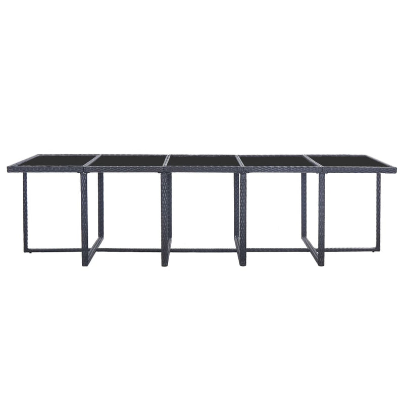 vidaXL 15 Piece Outdoor Dining Set with Cushions Poly Rattan Black