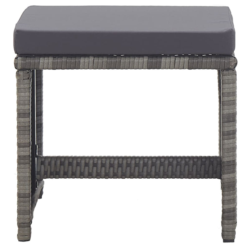 vidaXL 17 Piece Outdoor Dining Set with Cushions Poly Rattan Grey