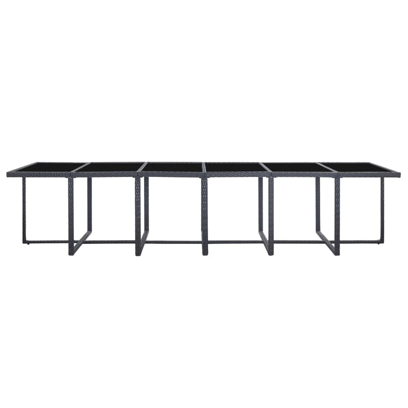 vidaXL 17 Piece Outdoor Dining Set with Cushions Poly Rattan Black