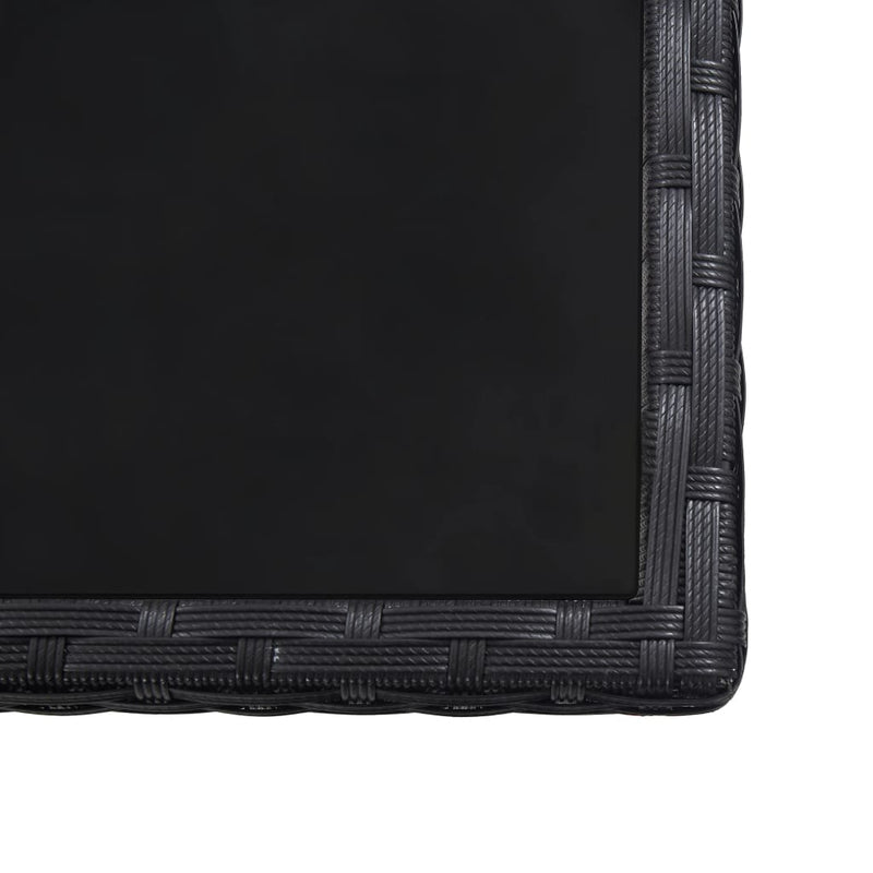 vidaXL 17 Piece Outdoor Dining Set with Cushions Poly Rattan Black