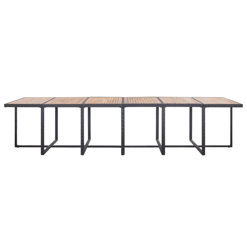 vidaXL 17 Piece Outdoor Dining Set with Cushions Poly Rattan Black