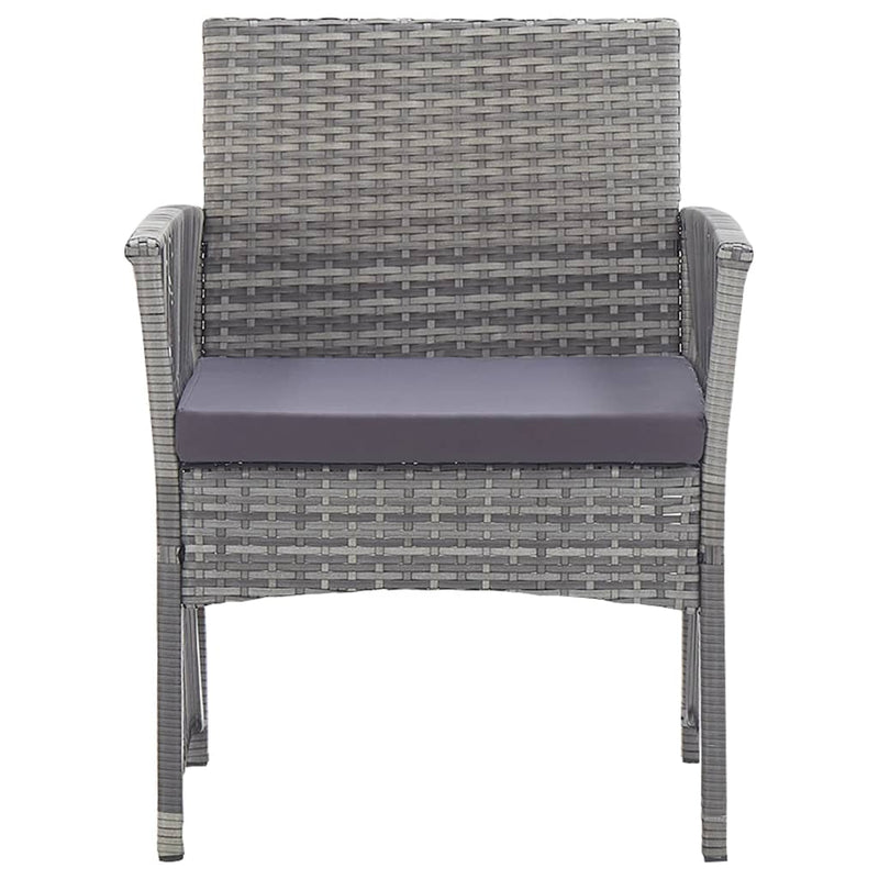 vidaXL 4 Piece Garden Lounge Set with Cushion Poly Rattan Anthracite