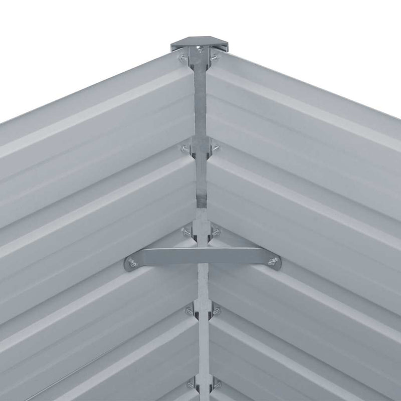 vidaXL Raised Garden Bed 160x80x45 cm Galvanised Steel Brown