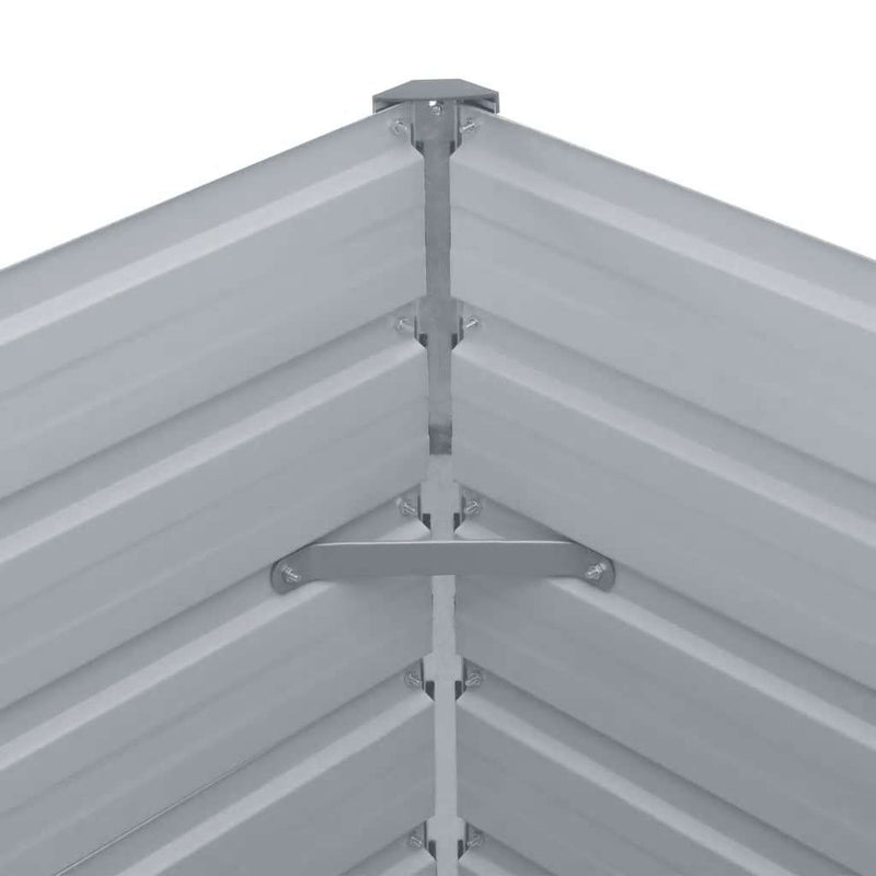 vidaXL Garden Raised Bed Galvanised Steel 240x40x77 cm Grey