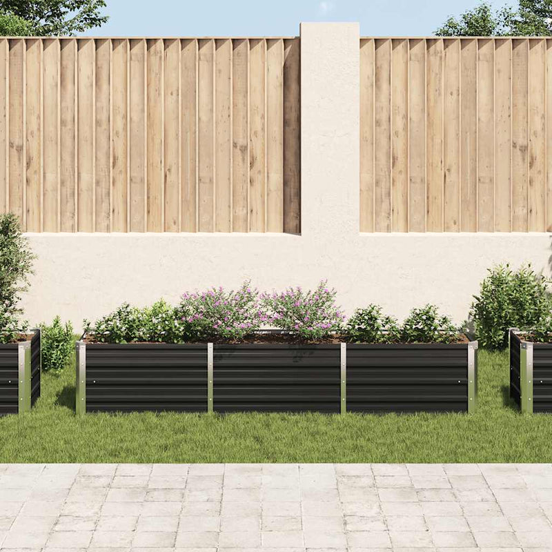 vidaXL Garden Raised Bed Galvanised Steel 240x40x45 cm Anthracite