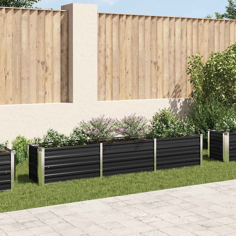 vidaXL Garden Raised Bed Galvanised Steel 240x40x45 cm Anthracite