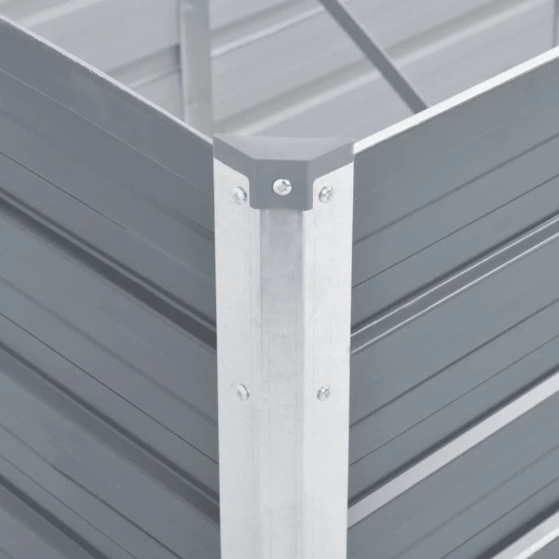 vidaXL Garden Raised Bed Galvanised Steel 320x40x45 cm Grey