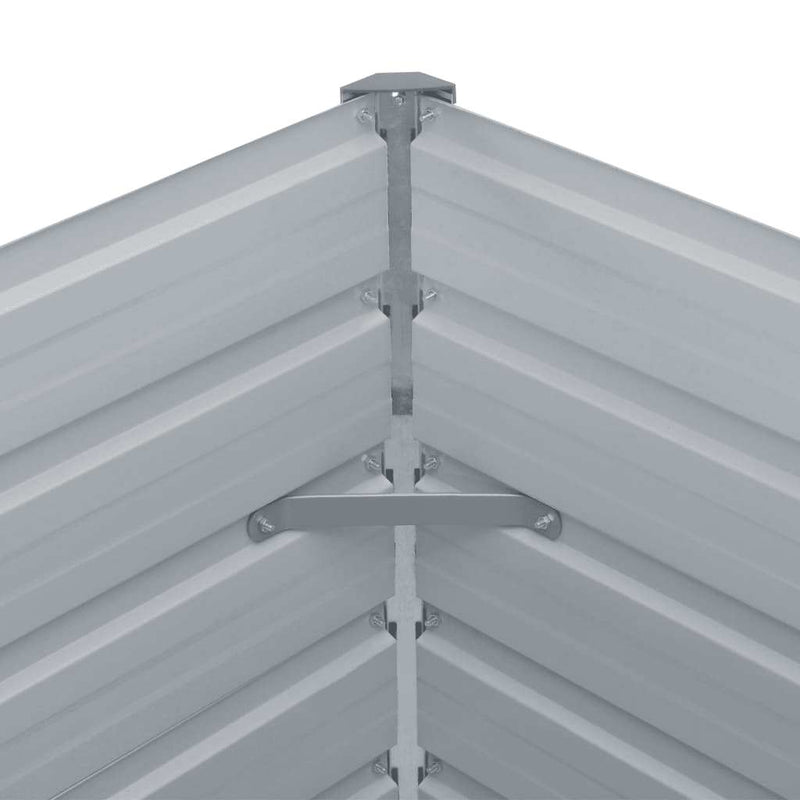 vidaXL Garden Raised Bed Galvanised Steel 320x40x45 cm Grey