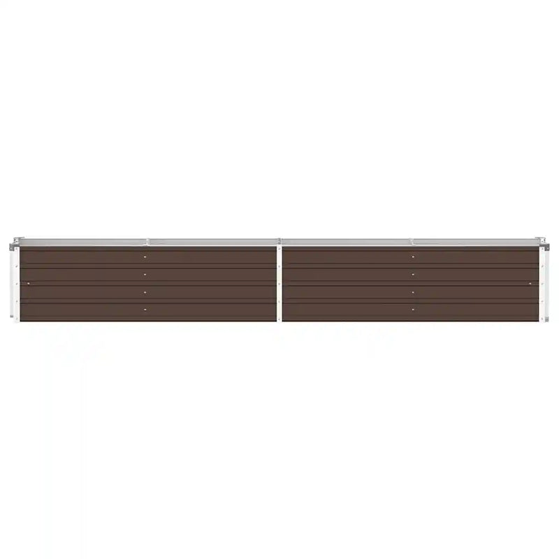 Garden Raised Bed Galvanised Steel 320x40x45 cm Brown
