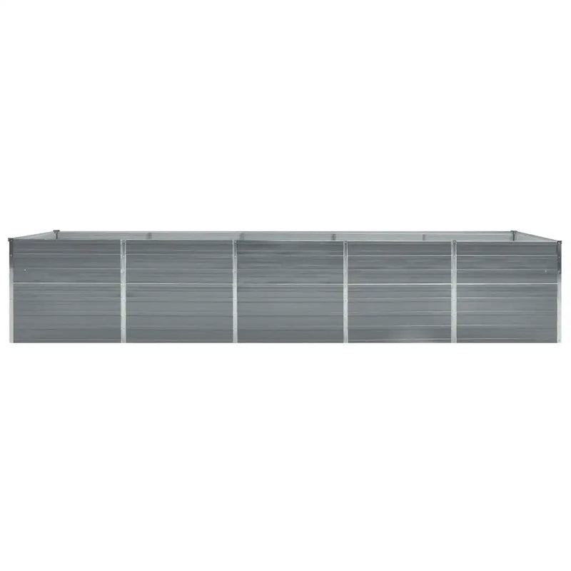 Garden Raised Bed Galvanised Steel 400x80x45 cm Grey