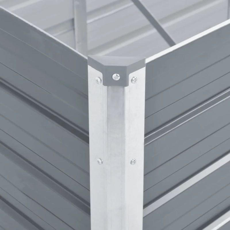 Garden Raised Bed Galvanised Steel 400x80x45 cm Grey