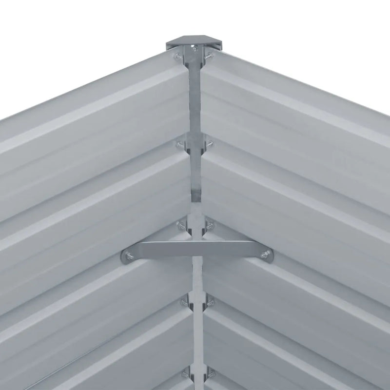 Garden Raised Bed Galvanised Steel 400x80x45 cm Grey