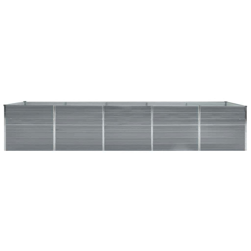 vidaXL Garden Raised Bed Galvanised Steel 400x80x77 cm Grey