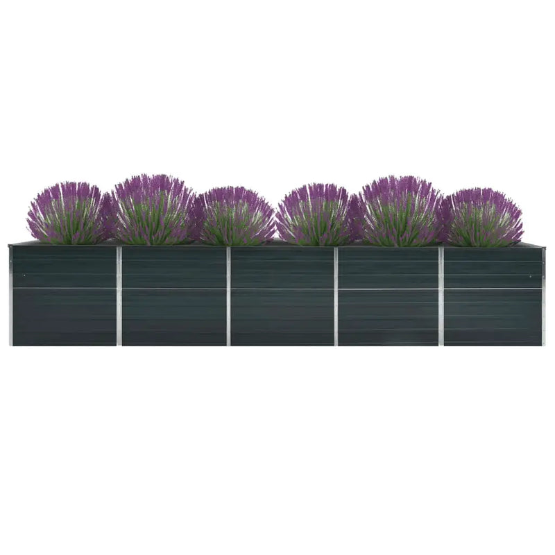 Garden Raised Bed Galvanised Steel 400x80x77 cm Anthracite