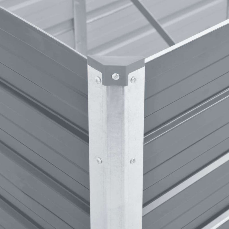 vidaXL Garden Raised Bed Galvanised Steel 480x80x45 cm Grey