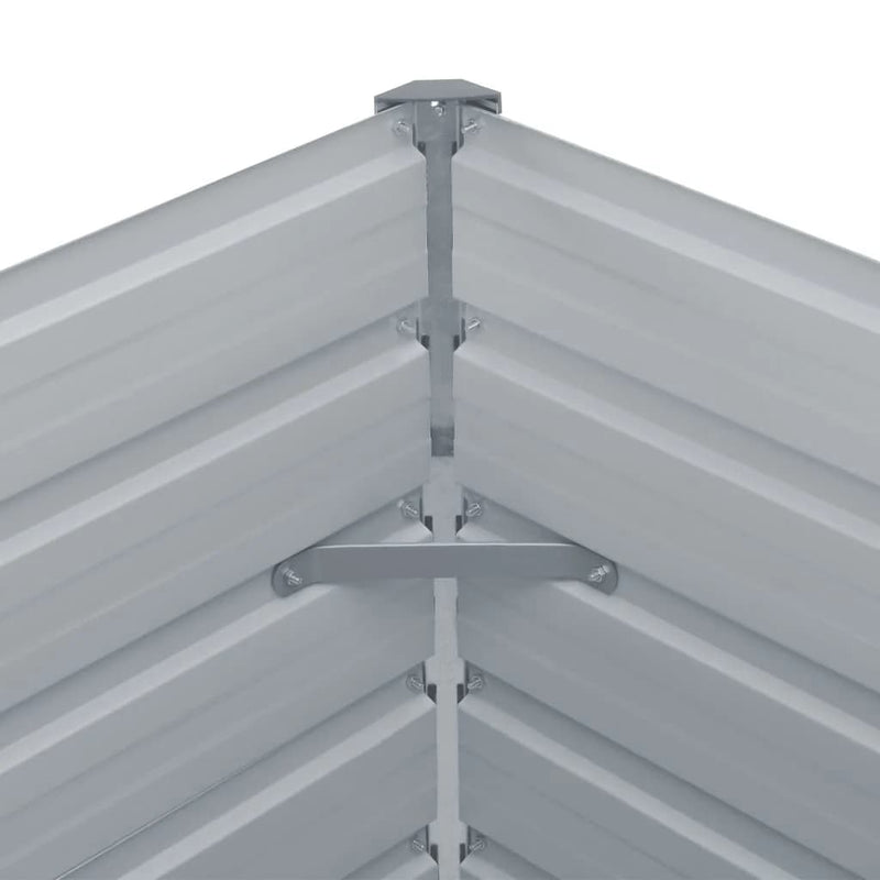 vidaXL Garden Raised Bed Galvanised Steel 480x80x45 cm Grey