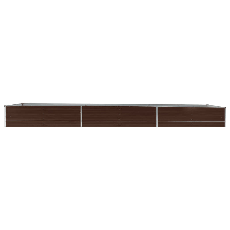 Garden Raised Bed Galvanised Steel 480x80x45 cm Brown