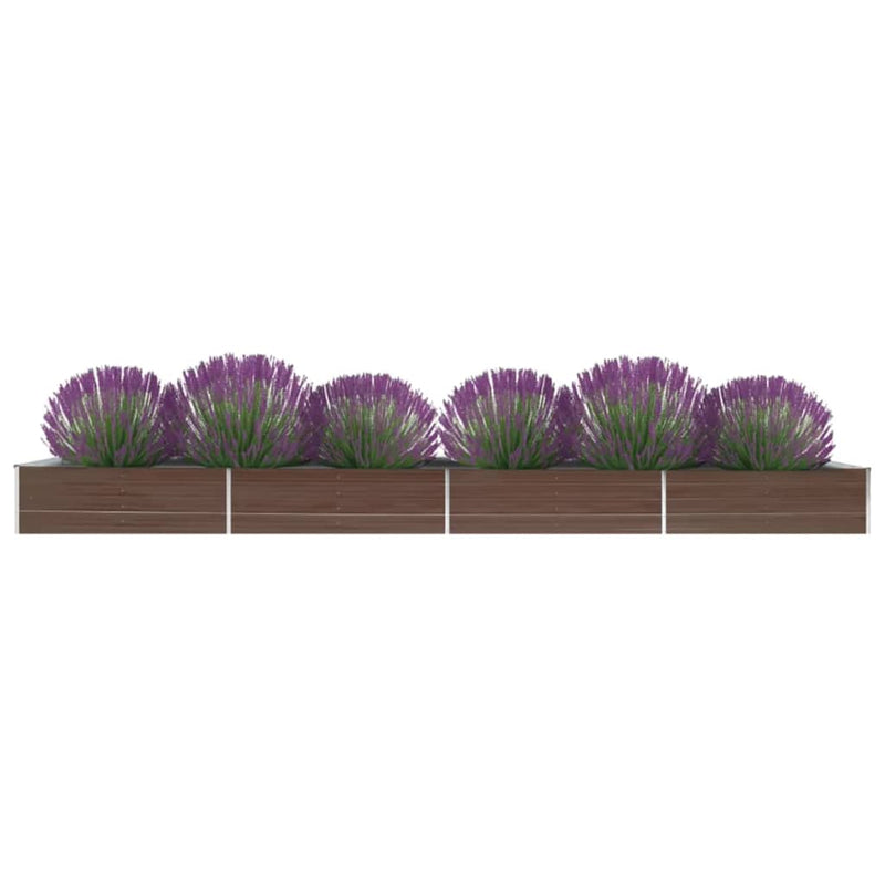 vidaXL Garden Raised Bed Galvanised Steel 600x80x45 cm Brown