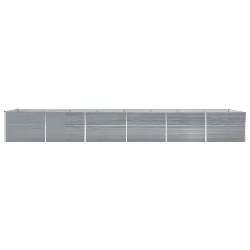 vidaXL Garden Raised Bed Galvanised Steel 600x80x77 cm Grey