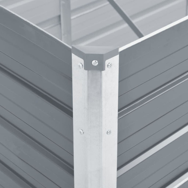 vidaXL Garden Raised Bed Galvanised Steel 600x80x77 cm Grey