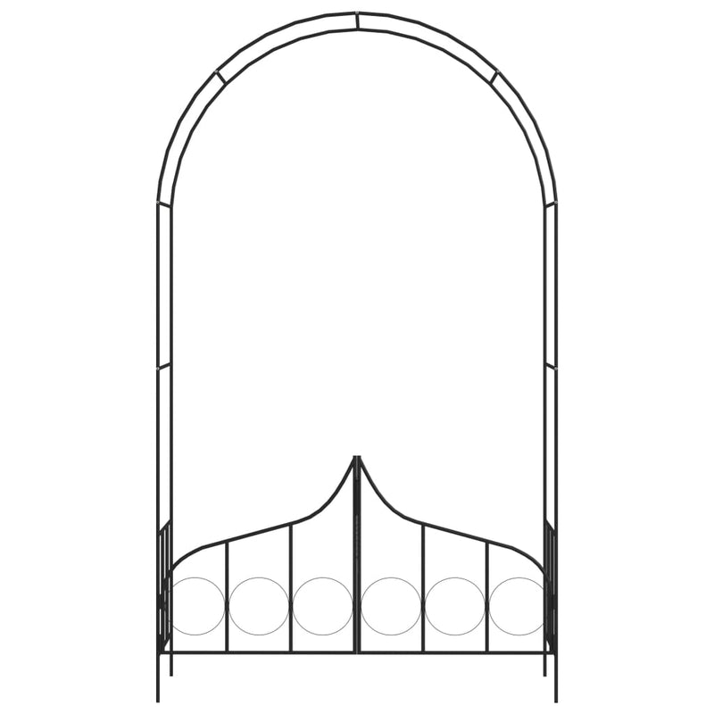 vidaXL Garden Arch with Gate Black 138x40x238 cm Iron