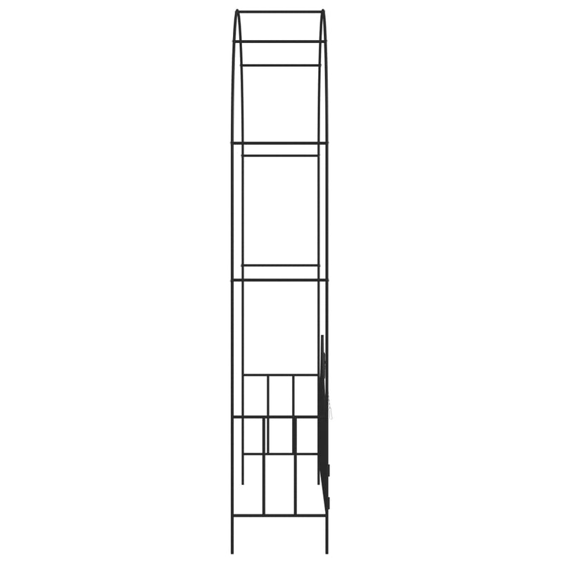 vidaXL Garden Arch with Gate Black 138x40x238 cm Iron