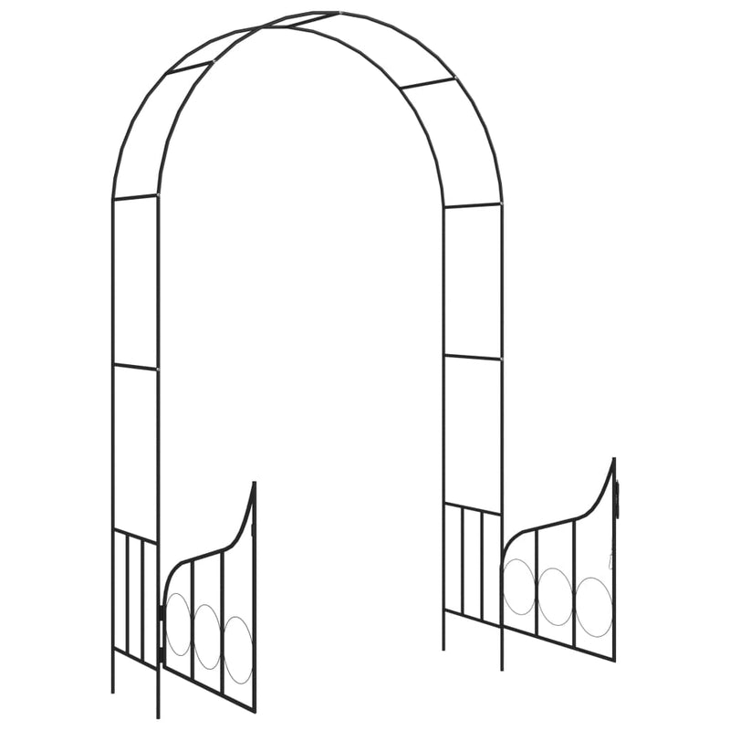 vidaXL Garden Arch with Gate Black 138x40x238 cm Iron
