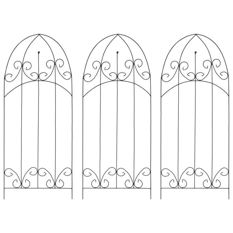 vidaXL Plant Climbing Racks 3 pcs Black 40x100 cm Iron