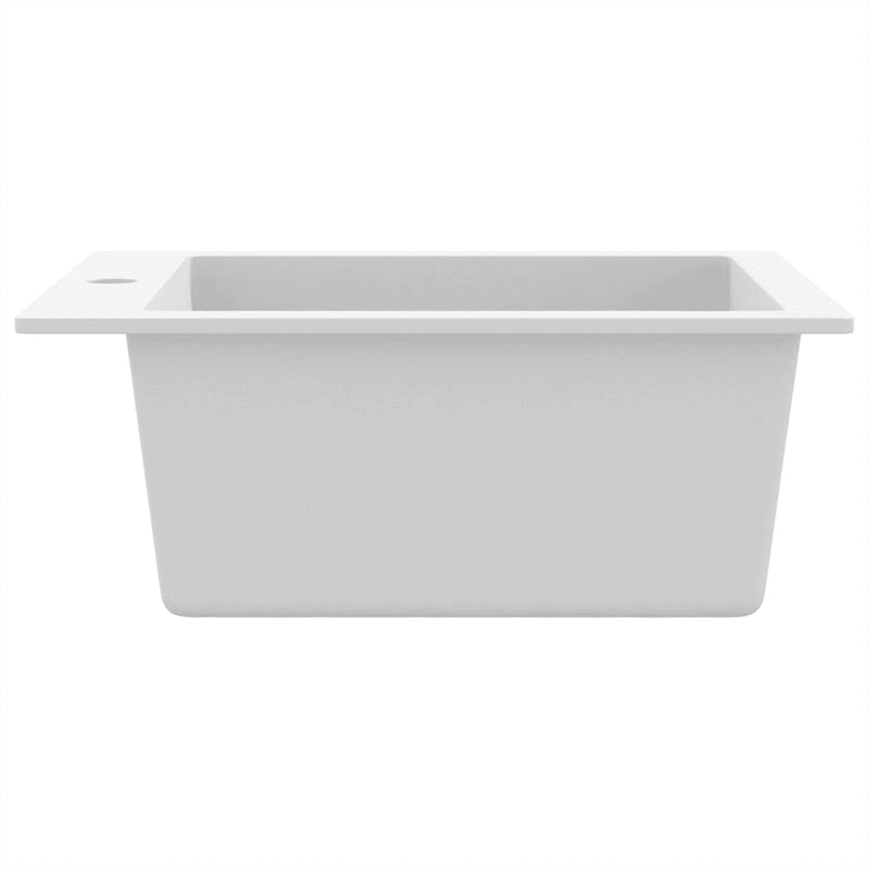 Overmount Kitchen Sink Single Basin Granite Cream White