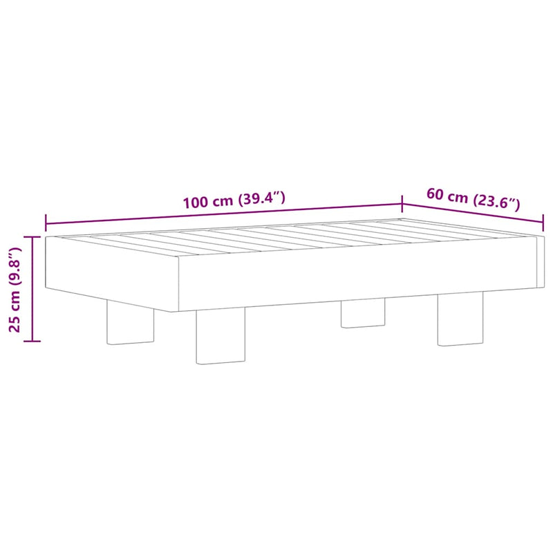 vidaXL Coffee Table 100x60x25 cm Solid Acacia Wood